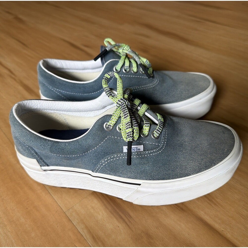 VANS Era Stacked Blue Suede Platform Sneakers Size Womens 8 Mens 6.5 VN0A4BTO9MT